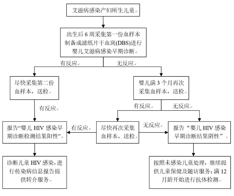 艾滋病感染产妇所生儿童HIV感染早期诊断试验流程
